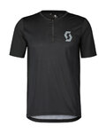 SCOTT Koszulka kolarska z krótkim rękawem - TRAIL VERTIC ZIP SS - czarny