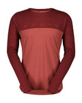 SCOTT Kolarska koszulka z długim rękawem - DEFINED MERINO LS - czerwony