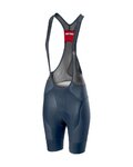 CASTELLI Krótkie spodnie kolarskie z szelkami - FREE AERO 4 W - niebieski