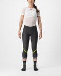 CASTELLI Kolarskie spodnie 3/4 bez szelek - VELOCISSIMA THERMAL - czarny/jasnozielony