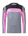 KENNY Letnia koszulka kolarska z długim rękawem - PROLIGHT - szary/różowy/czarny