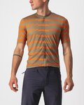 CASTELLI Koszulka kolarska z krótkim rękawem - UNLIMITED STERRATO - zielony/pomarańczowy