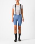 CASTELLI Krótkie spodnie kolarskie z szelkami - FREE AERO RC W - jasnoniebieski