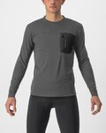 CASTELLI Zimowa koszulka kolarska z długim rękawem - UNLIMITED MERINO - szary