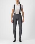 CASTELLI Długie spodnie kolarskie z szelkami - FREE AERO RC W DT - szary