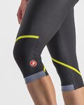 CASTELLI Kolarskie spodnie 3/4 bez szelek - VELOCISSIMA THERMAL - czarny/jasnozielony