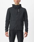 CASTELLI Kolarska ocieplana kurtka - TRAIL HOODIE - czarny