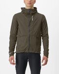 CASTELLI Kolarska ocieplana kurtka - TRAIL HOODIE - brązowy
