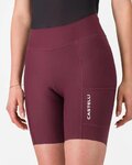 CASTELLI Krótkie spodnie kolarskie bez szelek - COMFORT TRAVEL - bordowy