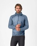 CASTELLI Kolarska ocieplana kurtka - ALPHA FLEECE - niebieski