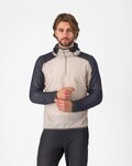 CASTELLI Kolarska ocieplana kurtka - ALPHA FLEECE - kość słoniowa/szary