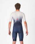 CASTELLI Kombinezon kolarski - CORE TRI SUIT SHORT SLEEVE - niebieski/biały