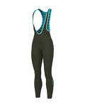 ALÉ Długie spodnie kolarskie z szelkami - K-ATMO 2.0 KLIMATIK - zielony