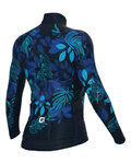 ALÉ Zimowa koszulka kolarska z długim rękawem - GREEN GARDEN PR-R - niebieski