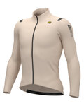 ALÉ Zimowa koszulka kolarska z długim rękawem - WARM RACE - kość słoniowa