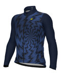 ALÉ Zimowa koszulka kolarska z długim rękawem - PR-E LIQUID - niebieski