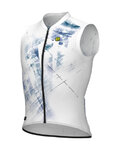 ALÉ Koszulka kolarska bez rękawów - MIRROR PR-E - biały/niebieski