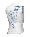 ALÉ Koszulka kolarska bez rękawów - MIRROR PR-E - biały/niebieski