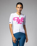 ALÉ Koszulka kolarska z krótkim rękawem - SAUVAGE PR-E - biały/różowy