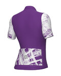 ALÉ Koszulka kolarska z krótkim rękawem - PALM PR-E - cyklamen/biały
