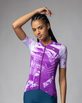 ALÉ Koszulka kolarska z krótkim rękawem - PALM PR-E - cyklamen/biały
