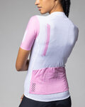 ALÉ Koszulka kolarska z krótkim rękawem - FOLLOW ME PR-E - biały/różowy