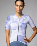 ALÉ Koszulka kolarska z krótkim rękawem - ATMOSFERA PR-E - biały/fioletowy