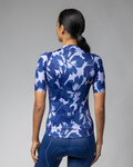 ALÉ Koszulka kolarska z krótkim rękawem - FLOWER PRAGMA - biały/niebieski