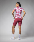 ALÉ Koszulka kolarska z krótkim rękawem - FLOWER PRAGMA - biały/czerwony