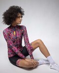 ALÉ Zimowa koszulka kolarska z długim rękawem - PRAGMA FLOWERY LADY - różowy/kolorowy