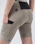 GOBIK Krótkie spodnie kolarskie z szelkami - GRIT 3.0 - beżowy