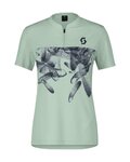 SCOTT Koszulka kolarska z krótkim rękawem - TRAIL FLOW ZIP SS W - jasnozielony
