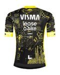 RAPIDGEAR Koszulka kolarska z krótkim rękawem - REPLICA VISMA TDF26 - czarny/żółty