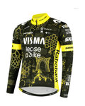 RAPIDGEAR Letnia koszulka kolarska z długim rękawem - REPLICA VISMA TDF26 - czarny/żółty