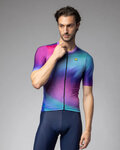 ALÉ Koszulka kolarska z krótkim rękawem - AURORA PR-E - różowy/niebieski/turkusowy