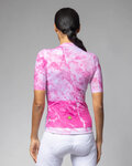 ALÉ Koszulka kolarska z krótkim rękawem - MARBLE PR-E - biały/różowy