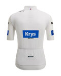 SANTINI Koszulka kolarska z krótkim rękawem - TOUR DE FRANCE - WHITE JERSEY - biały