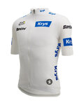SANTINI Koszulka kolarska z krótkim rękawem - TOUR DE FRANCE - WHITE JERSEY - biały