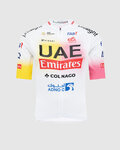 PISSEI Koszulka kolarska z krótkim rękawem - UAE TEAM EMIRATES REPLICA - GIRO + TOUR 24 - biały/różowy/żółty