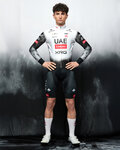 PISSEI Zimowa koszulka kolarska z długim rękawem - UAE TEAM EMIRATES - XRG 2025 REPLICA - biały/czarny
