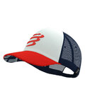 COMPRESSPORT Czapka kolarska - TRUCKER CAP - niebieski/biały/czerwony
