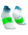 COMPRESSPORT Kolarskie skarpetki do kostki - PRO RACING SOCKS V4.0 RUN - biały/zielony