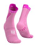 COMPRESSPORT Kolarskie klasyczne skarpetki - PRO RACING SOCKS V4.0 TRAIL - różowy