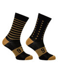 AGU Kolarskie klasyczne skarpetki - SIX6 MERINO - brązowy/czarny