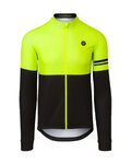AGU Zimowa koszulka kolarska z długim rękawem - DUO WINTER - czarny/żółty