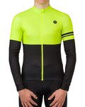 AGU Zimowa koszulka kolarska z długim rękawem - DUO WINTER - czarny/żółty
