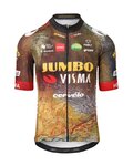 AGU Koszulka kolarska z krótkim rękawem - JUMBO-VISMA 2022 - brązowy/niebieski/żółty/czarny/czerwony