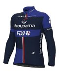 ALÉ Zimowa koszulka kolarska z długim rękawem - GROUPAMA FDJ 2023 - niebieski