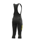ALÉ Kolarskie spodnie 3/4 z szelkami - WINTER - czarny/żółty