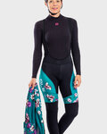 ALÉ Długie spodnie kolarskie z szelkami - FIORI LADY WINTER - zielony/czarny